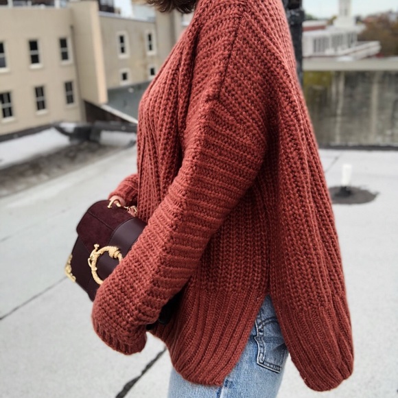 Last 1✨Ziggy Rust Oversized Slouchy Knit Sweater - Picture 5 of 8